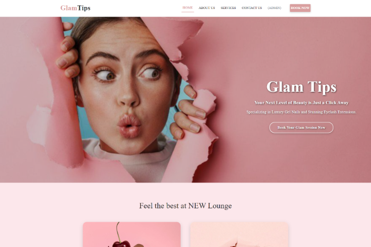 GlamTips Nail & Lashes Salon Home Page